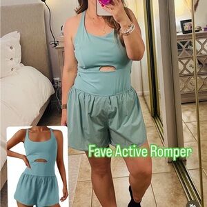 Amazon Women's Aqua Blue Active Romper